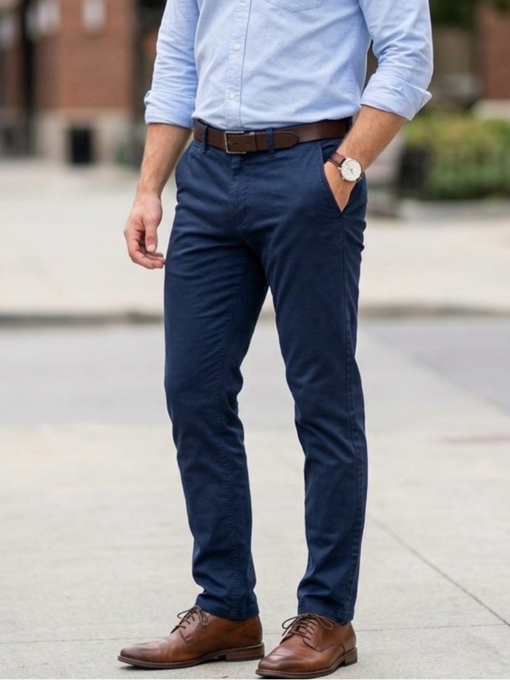 Zara Men’s Classic Navy Chino, W34 L33 - wardrobe staple
